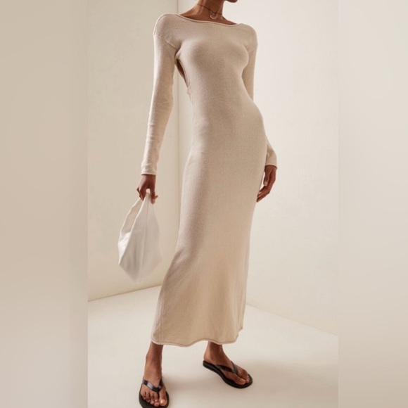 long sleeve maxi dress boutique Long sleeve T-shirt maxi dress Mauve / Large